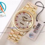 Replica Rolex Day-Date II 41mm All Diamonds Gold Watch LS Factory ETA-2836
